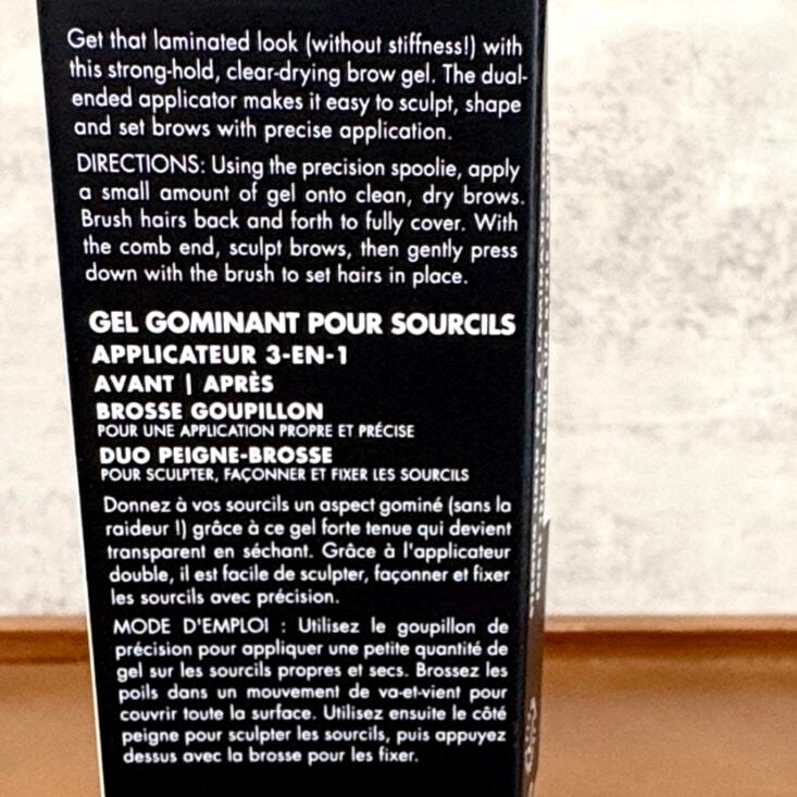 Back of Elf Cosmetics Brow Gel for Ipsy Glam Bag March 2025