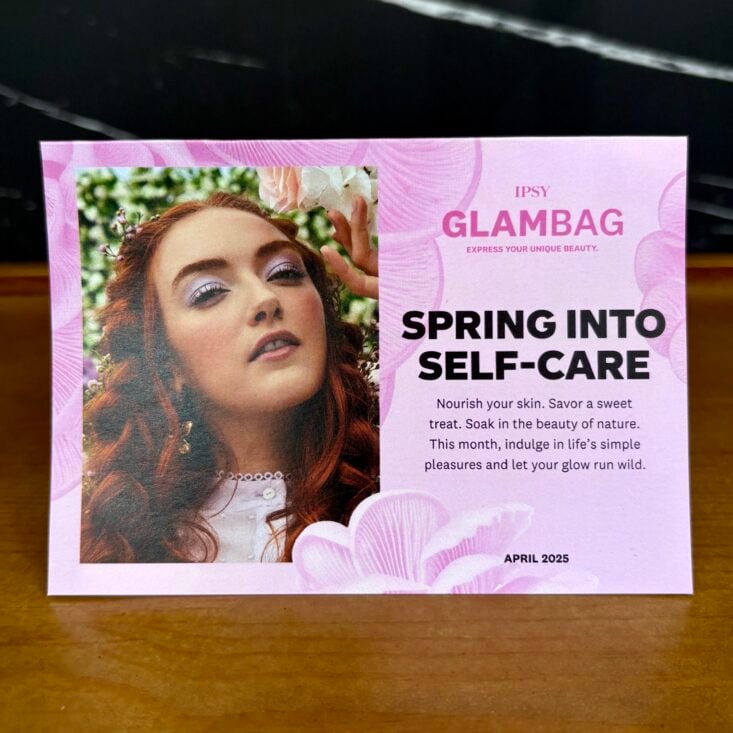 Front of Card for Ipsy Glam Bag April 2025
