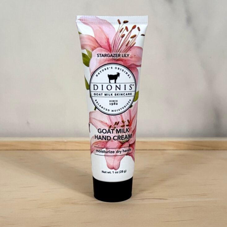 Front of Dionis Goat Milk Hand Cream for Ipsy Glam Bag May 2025