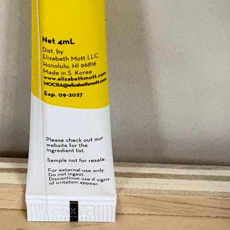 Back of Elizabeth Mott Vitamin C Eye Cream for Ipsy Glam Bag May 2025