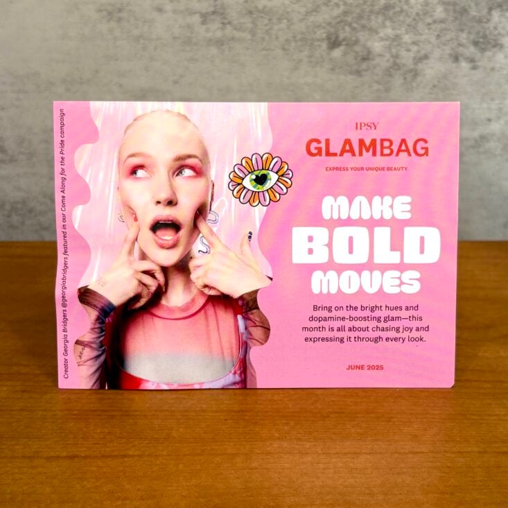 Front of Card for Ipsy Glam Bag June 2025