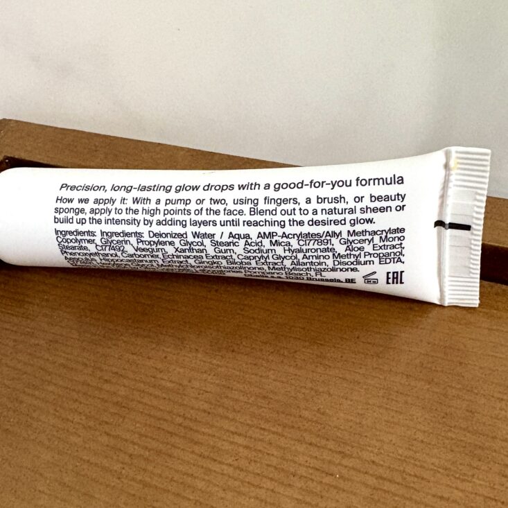 Back of Ofra Cosmetics Liquid Highlighter for Ipsy Glam Bag July 2025
