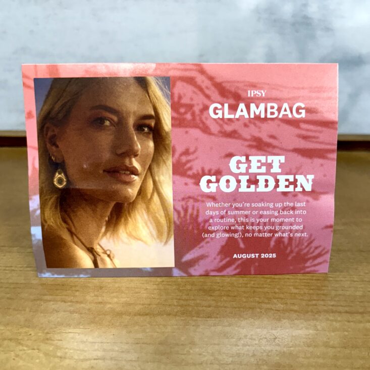 Front of Card for Ipsy Glam Bag August 2025