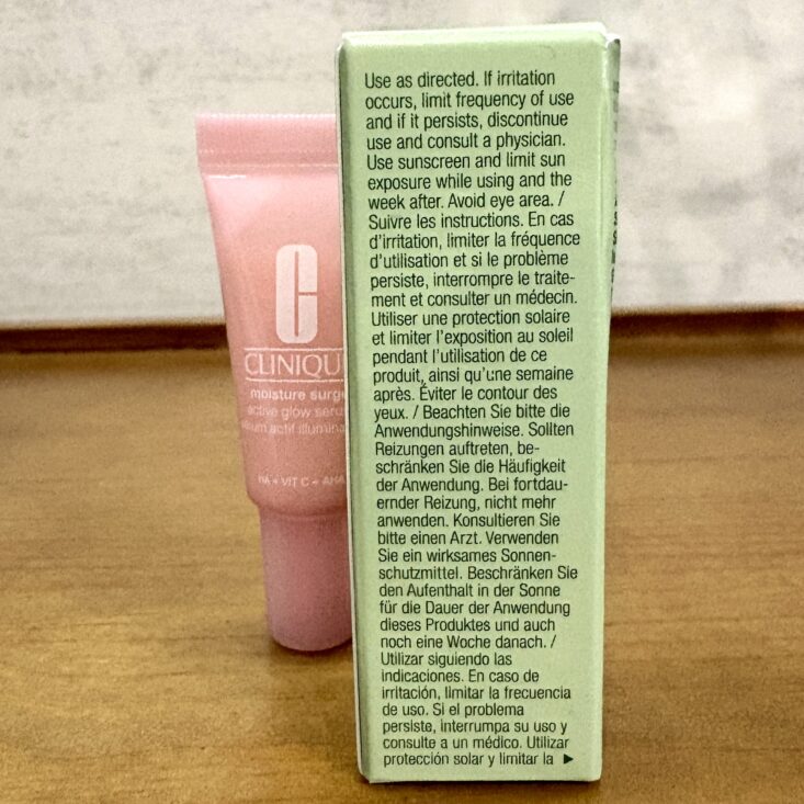 Back of Clinique Glow Serum for Ipsy Glam Bag August 2025