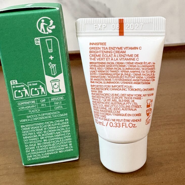 Back of Innisfree Brightening Cream for Ipsy Glam Bag September 2025