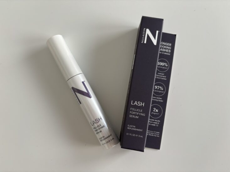 Nulastin Lash Follicle Fortifying Serum out of box in white tube