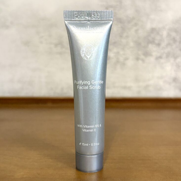 Front of Dermalactoves Purifying Gentle Facial Scrub for Ipsy Glam Bag November 2025