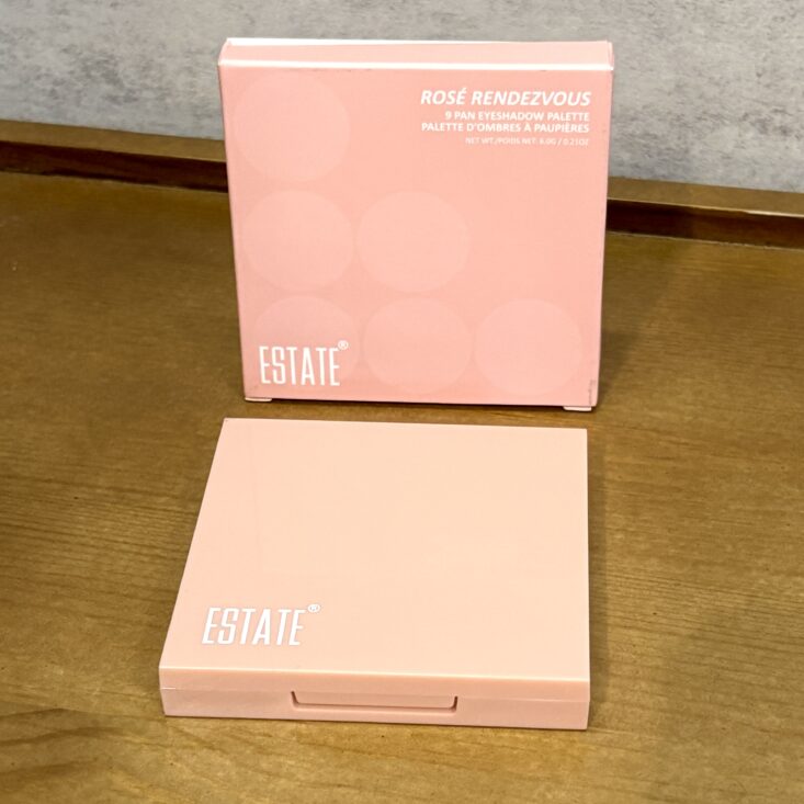 Front of Estate Cosmetics Rose Rendezvous Eyeshadow Palette for Ipsy Glam Bag November 2025