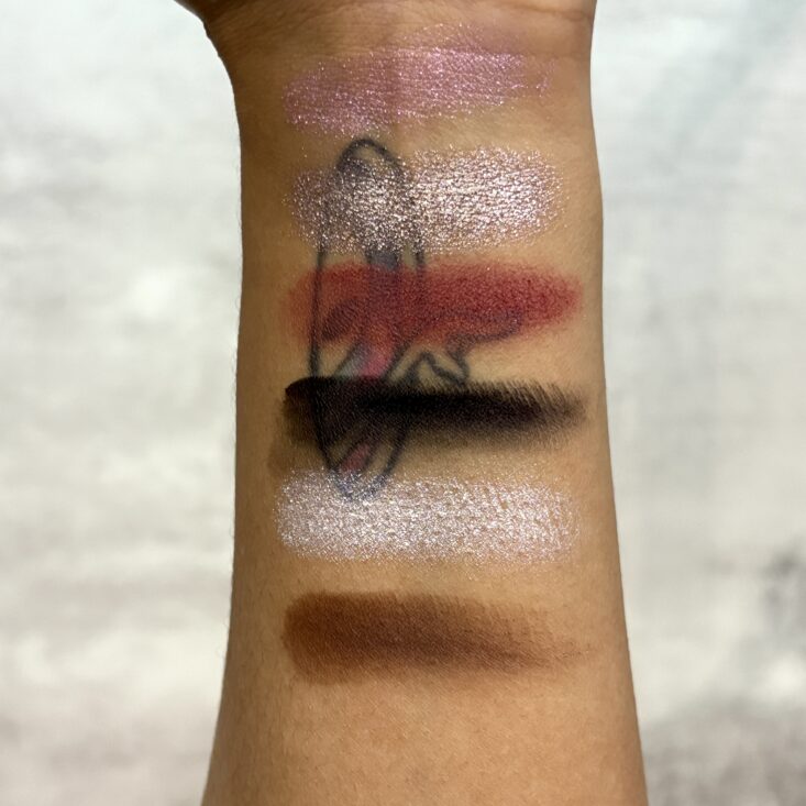 Swatches of Estate Cosmetics Rose Rendezvous Eyeshadow Palette for Ipsy Glam Bag November 2025