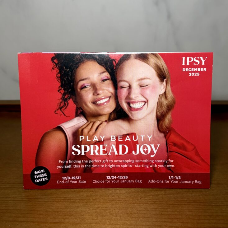 Front of Card for IPSY Original December 2025