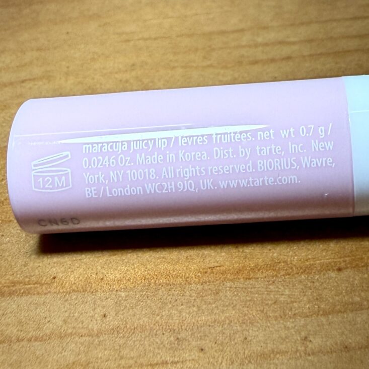 Ingredients of Tarte Juicy Lip for IPSY Original December 2025