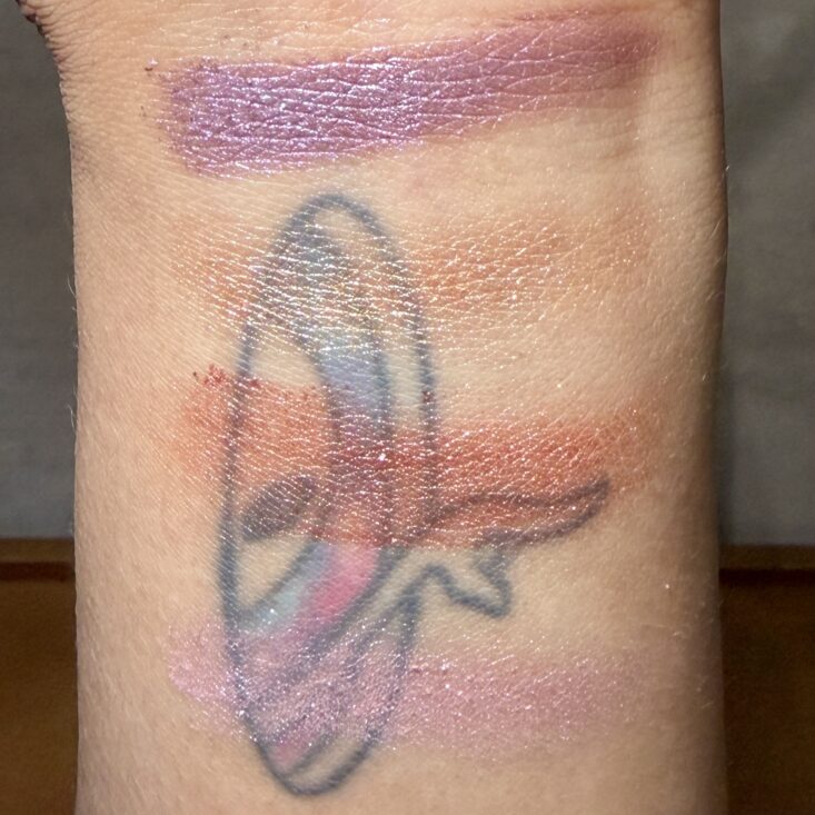 Swatches of Sugar Silk Beauty Ethereal Eyes Palette for Ipsy Original January 2026