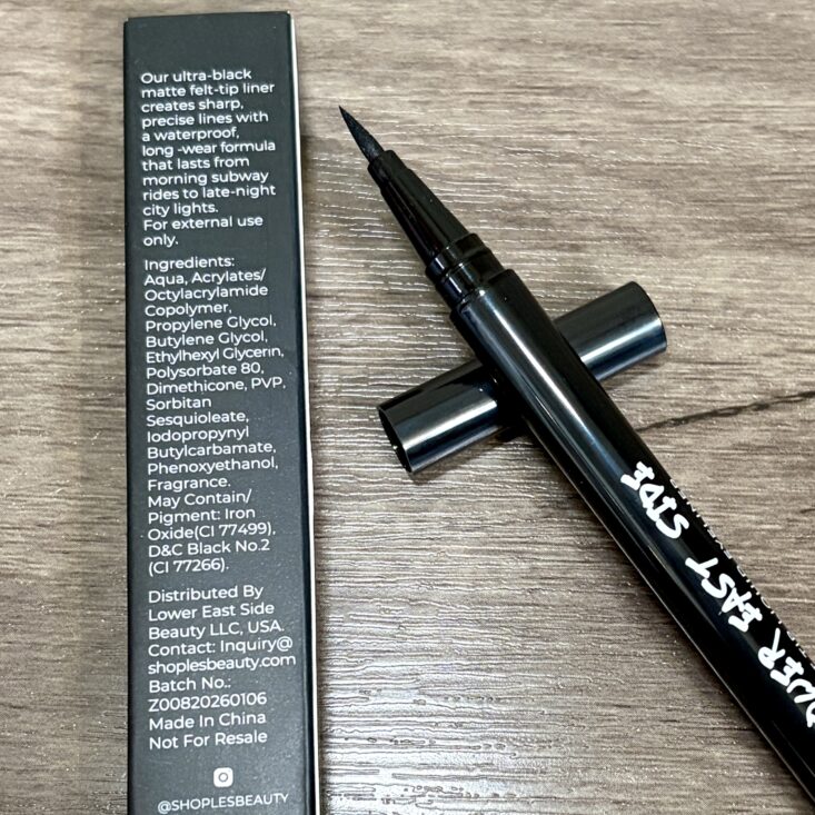 Back of Les Beauty Liquid Eyeliner in Lower East Side for Ipsy Original May 2026