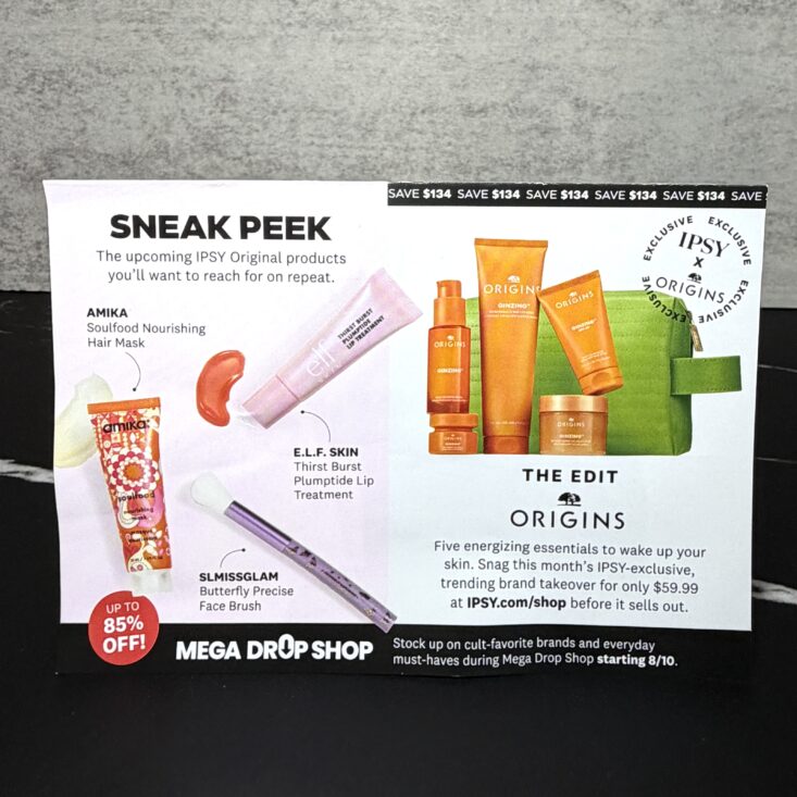 Back of Card for IPSY Original August 2026